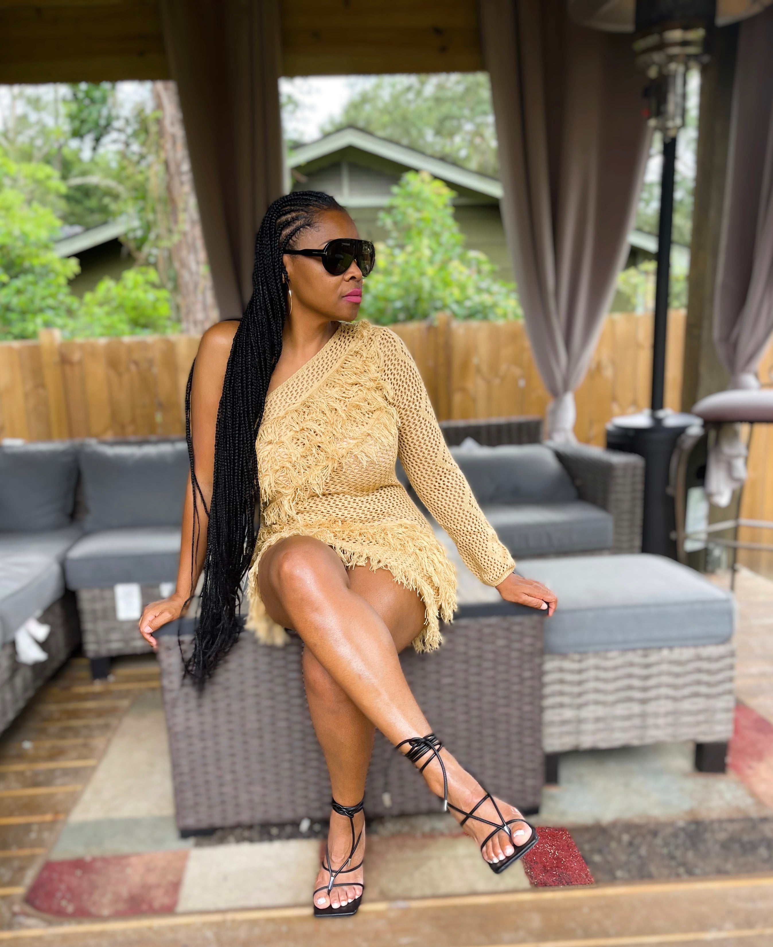 Shake It Shingle Tan Dress