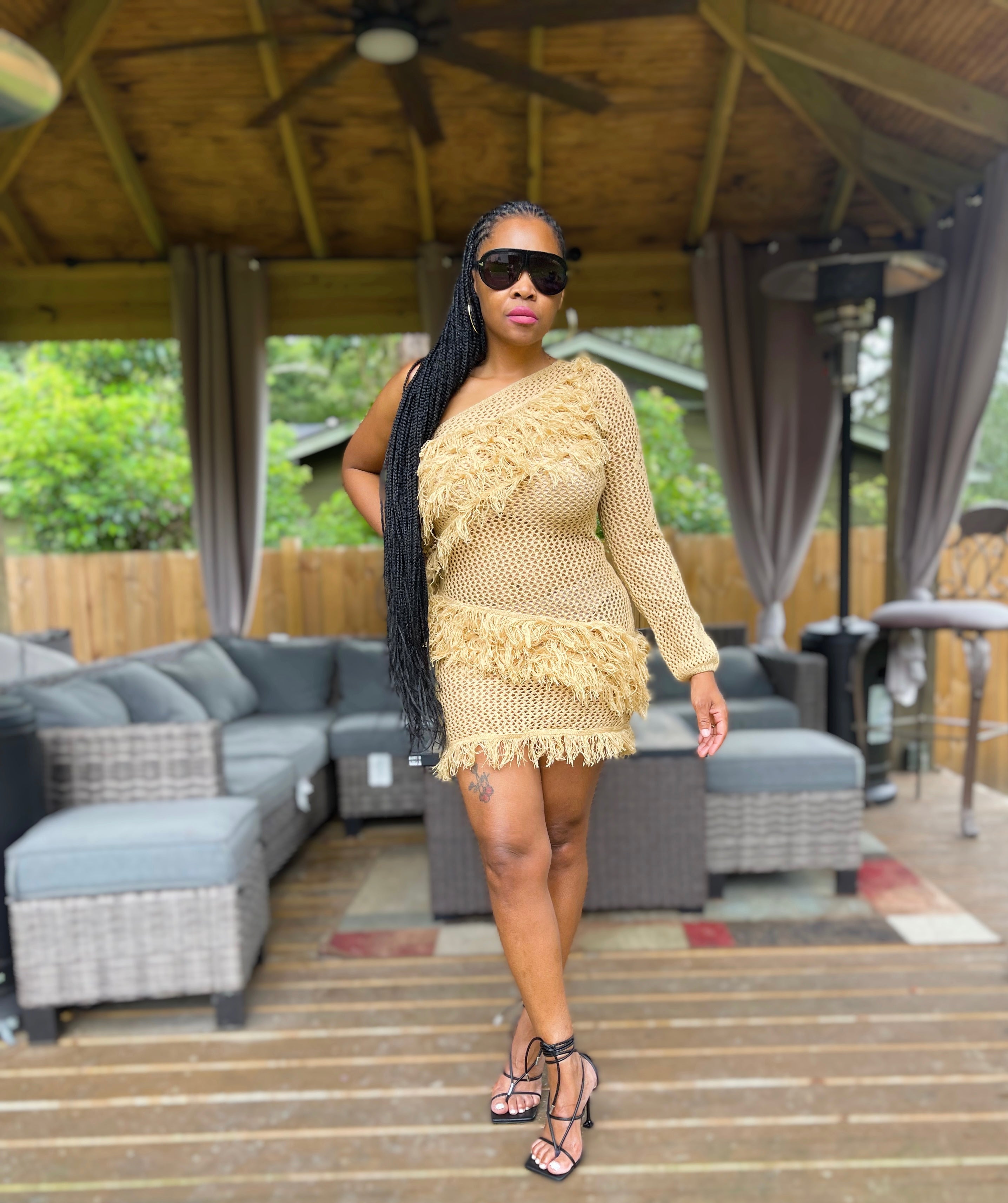 Shake It Shingle Tan Dress