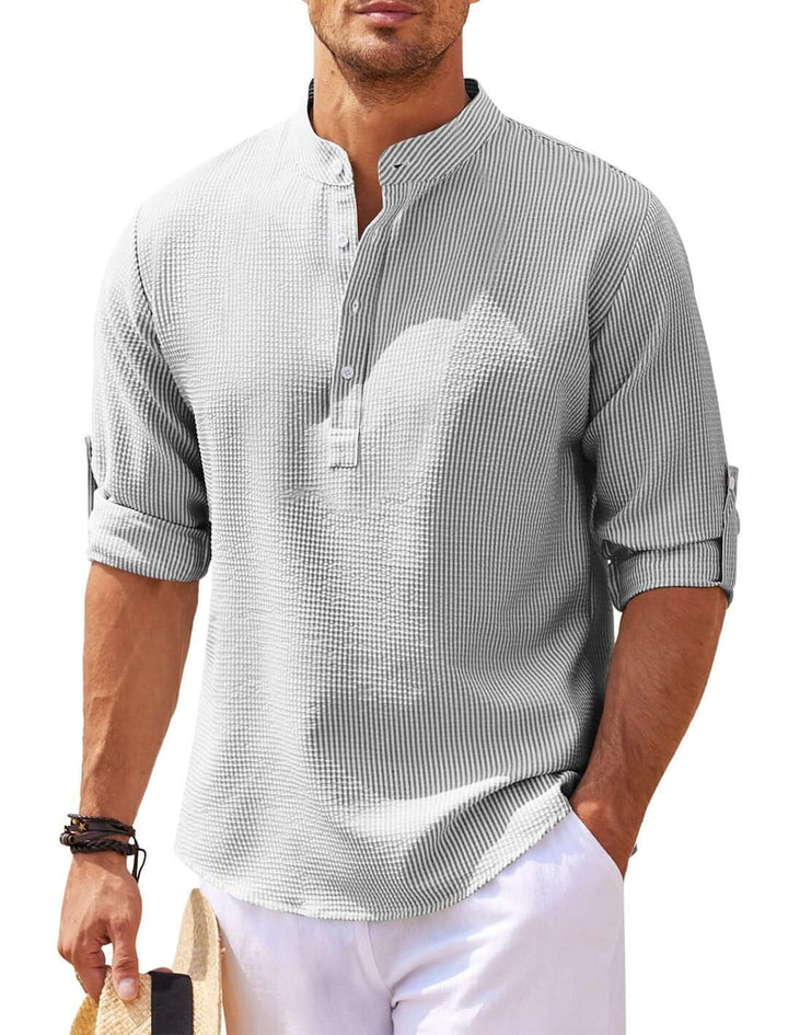 Chemise Manches Longues en Lin Classique Pour Hommes