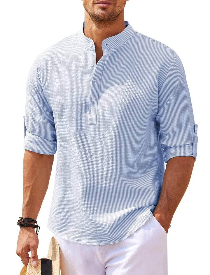 Chemise Manches Longues en Lin Classique Pour Hommes