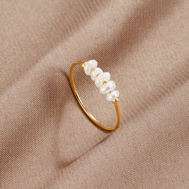 Bague Classique Élégante avec Perle Pour Femme