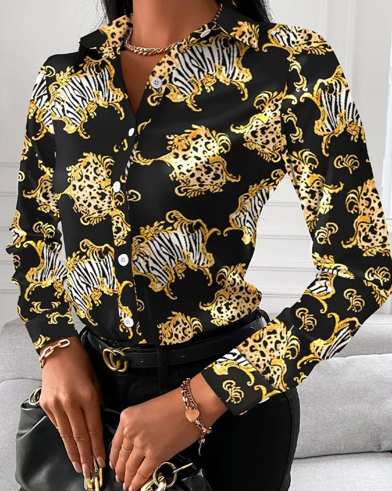 Blouse Élégante au Charme Vintage Pour Femme