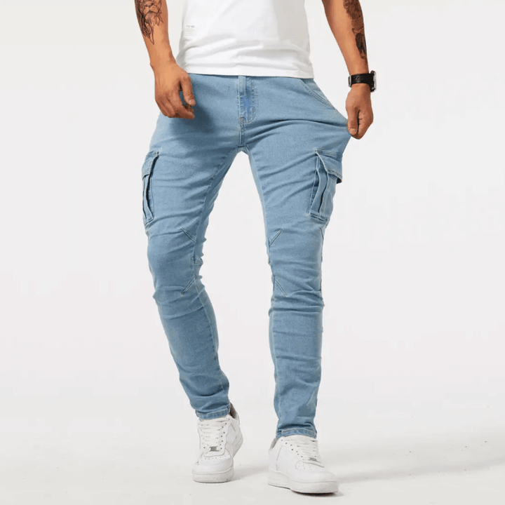 Jeans Cargo Robustes et Polyvalents Pour Homme