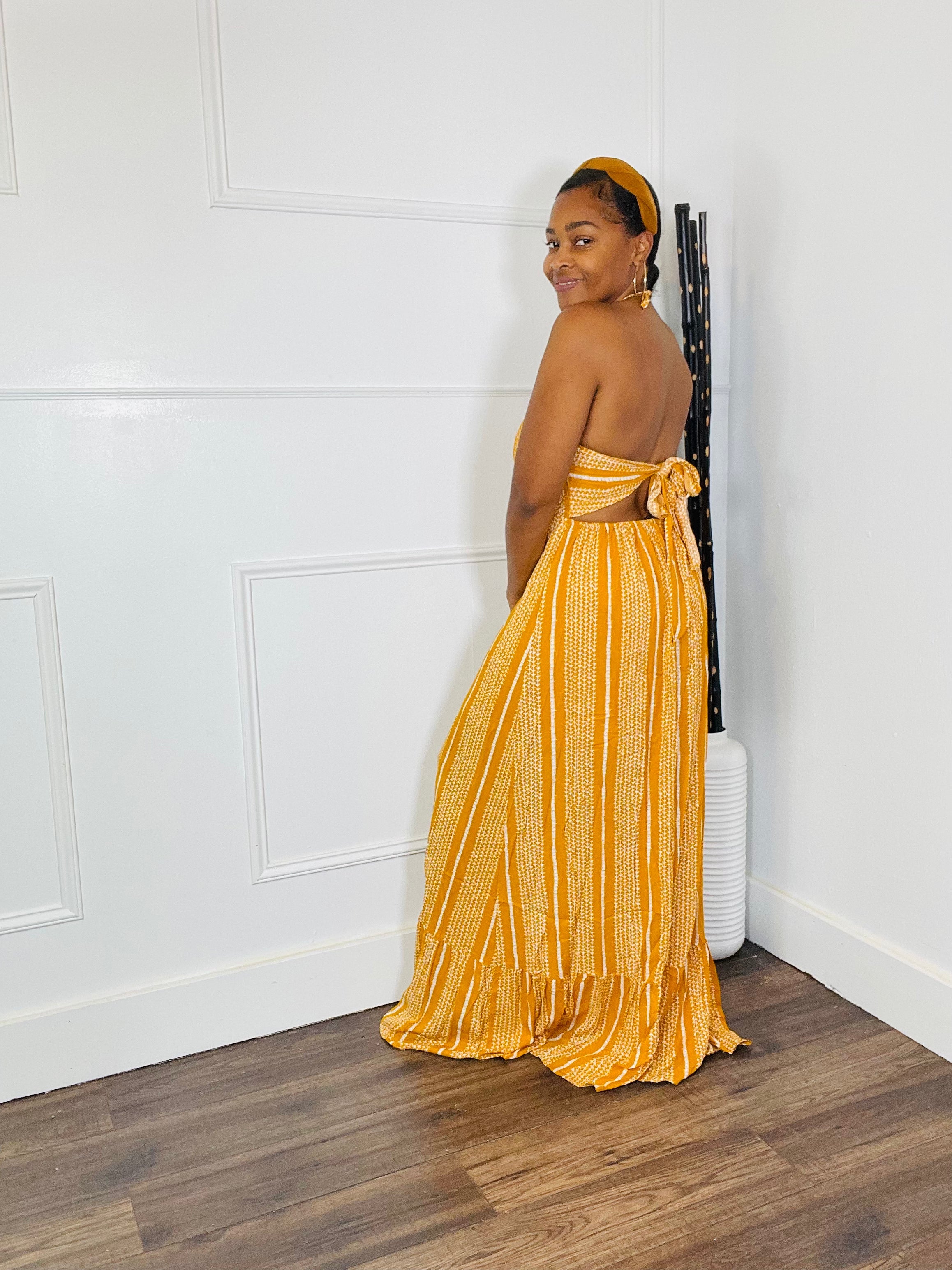 Pretty Slay Empire Waist Maxi Dress